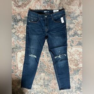 Old Navy Dark Blue Distressed Women Jeans